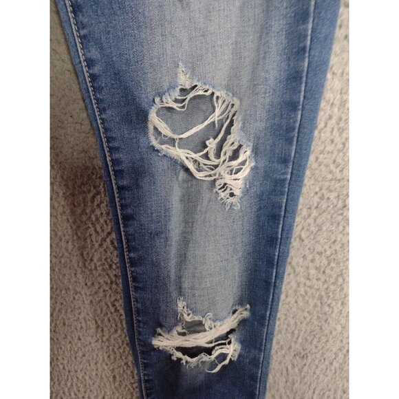 Kancan Jeans Cassandra Mid Rise Super Skinny Jeans Distressed Womens 25 - Picture 3 of 12
